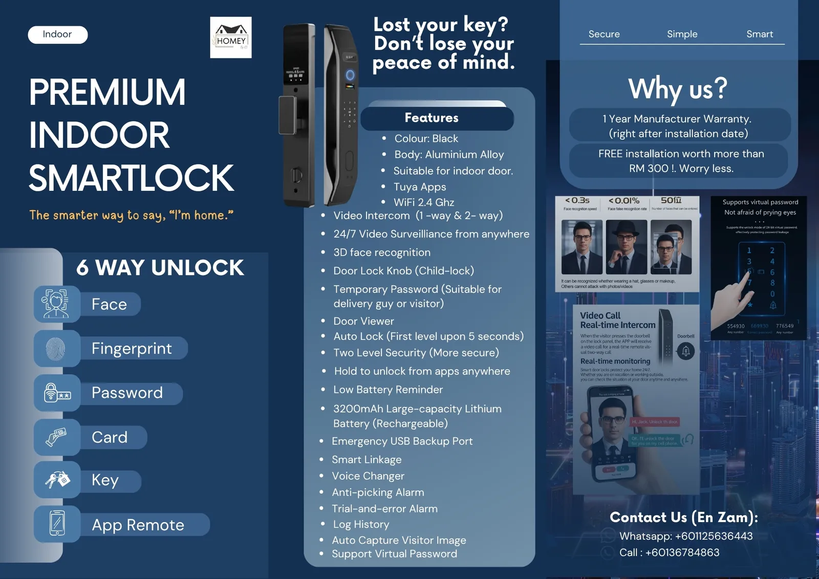 Smartlock Indoor (Installation + 2 Years Warranty)